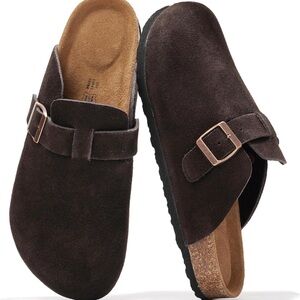 Men's Dark Brown Suede Buckle Loafers